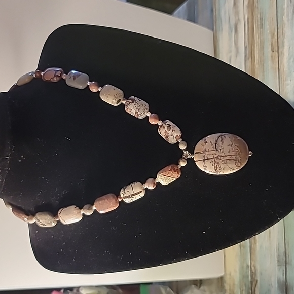Picture Jasper Stone Necklace - Picture 1 of 6